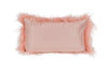 Double Dipped Mongolian Fur Pink Pillow