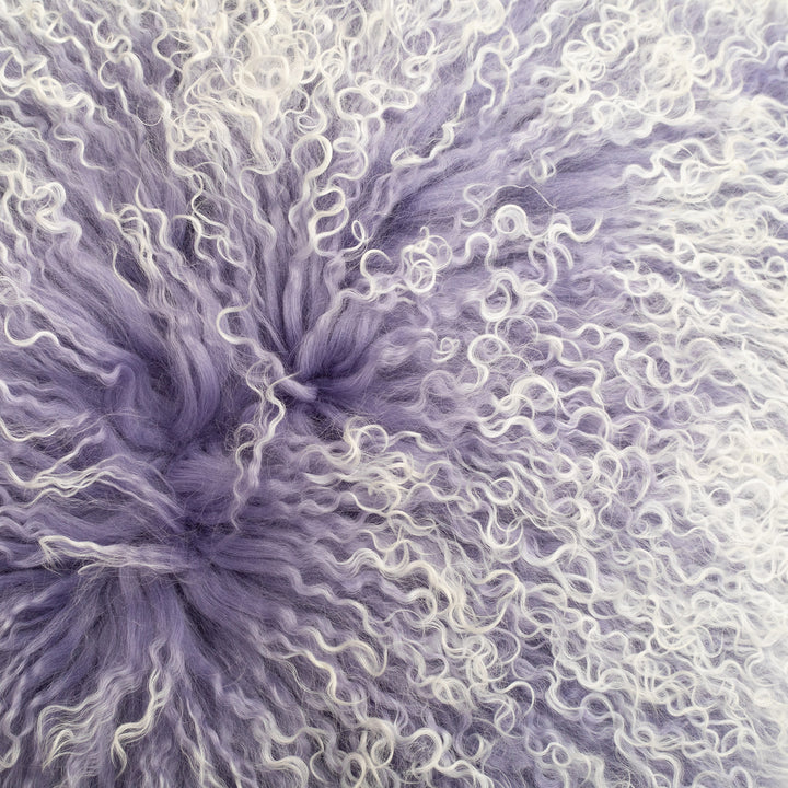 Double Dipped Mongolian Fur in Amethyst | Luxe Fur Collection | Pillow 20x20 2329
