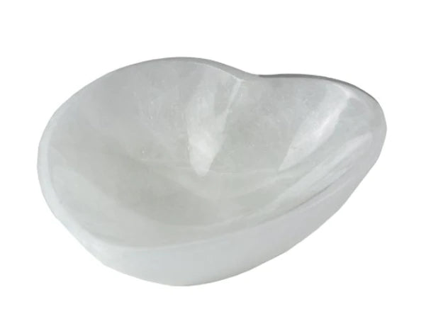 Selenite Heart Shaped  Bowl Large