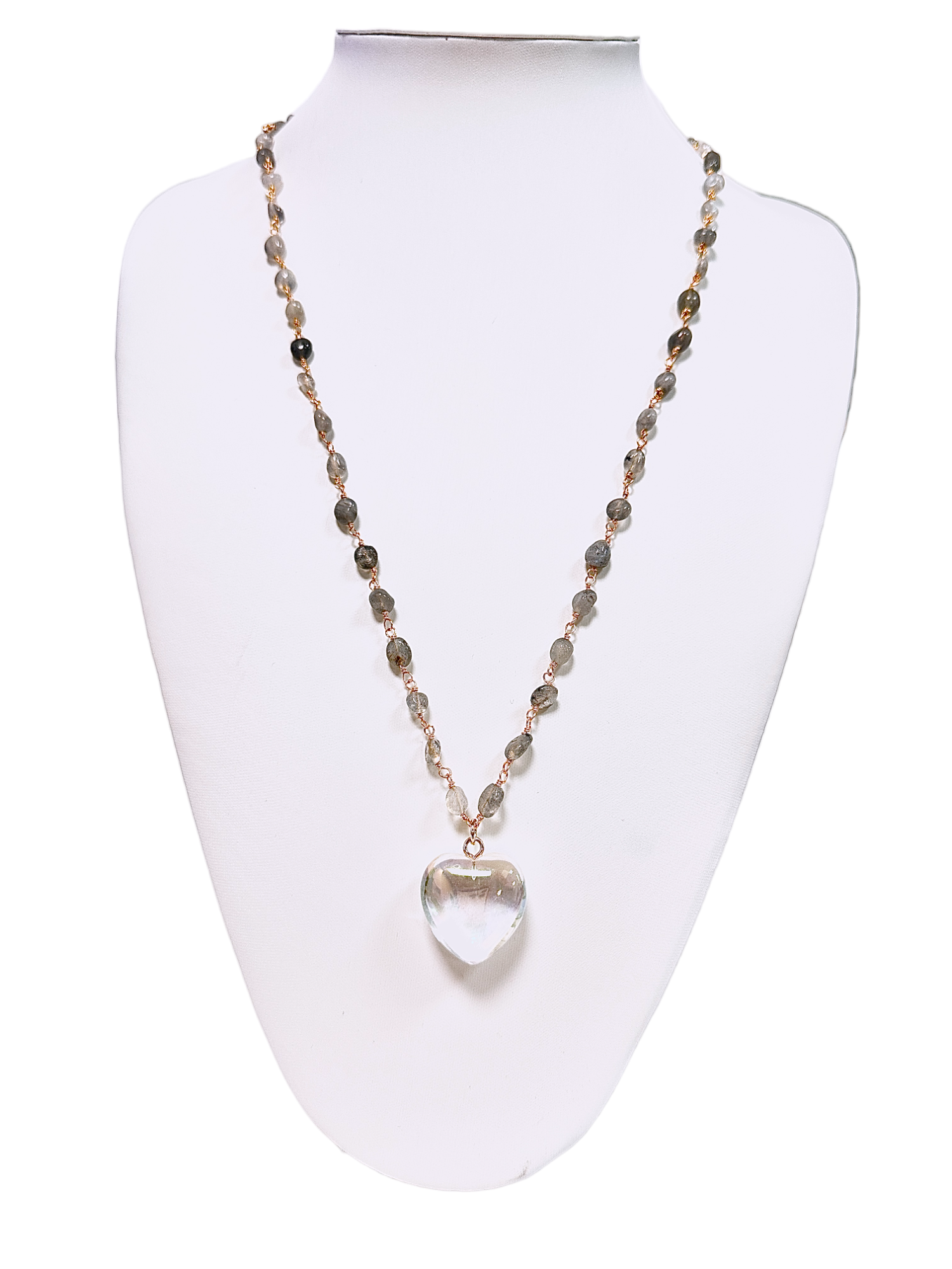Aura Quartz Heart Pendant Necklace