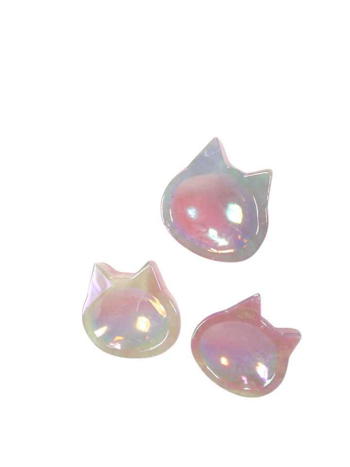 Aura Rose Quartz Cat Bowl : Meow!