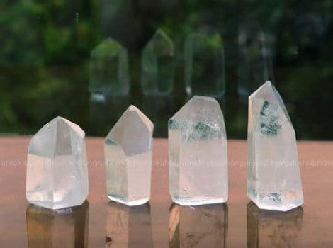 Clear Quartz Polished Gems 4pc lot