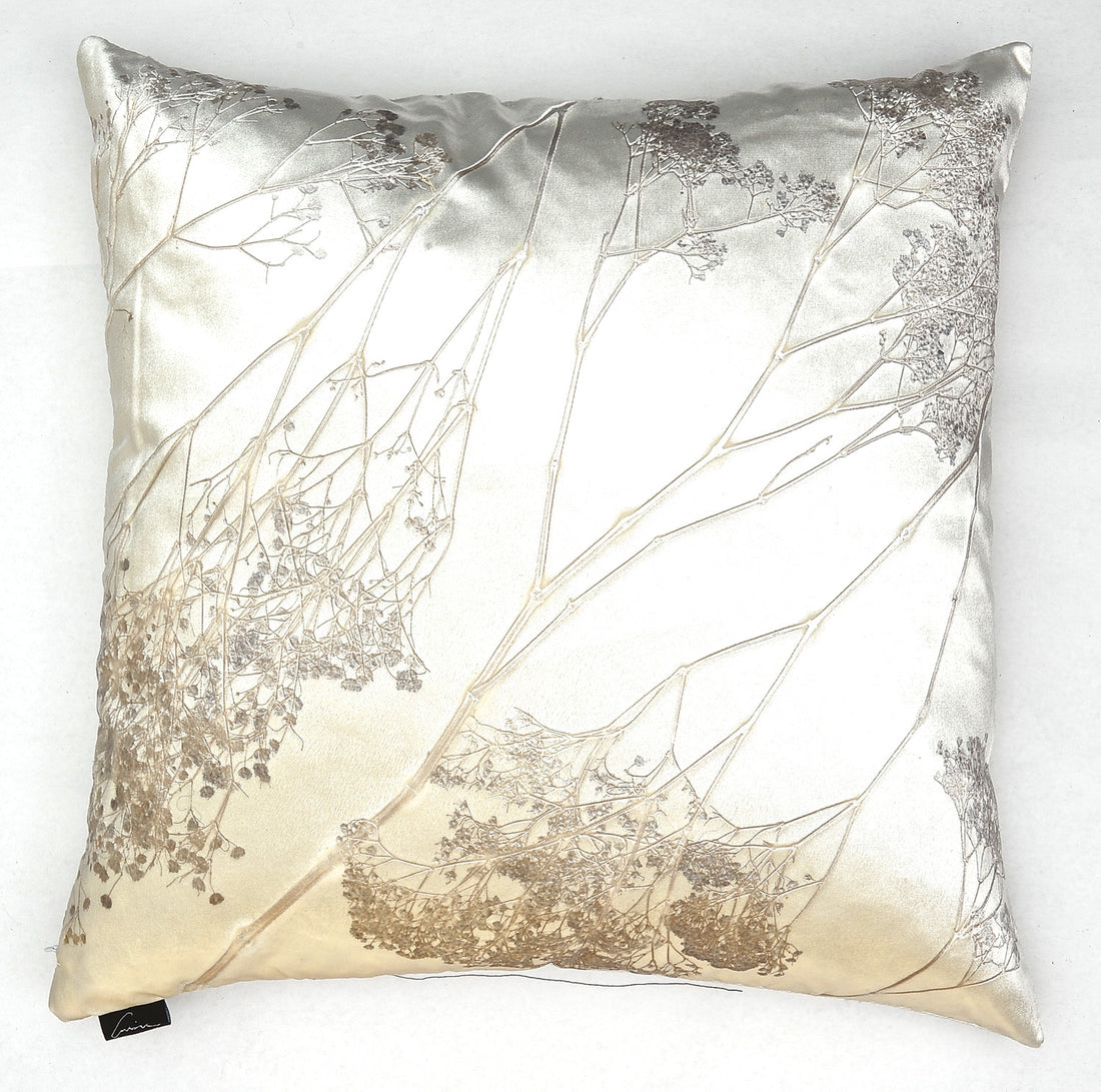 Smolder  Baby's Breath On Ivoire Signature Velvet Pillows