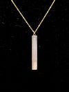 Necklace Selenite Flute with Gold Chain 26&quot;