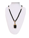 Necklace Black Tourmaline and Lava Bead