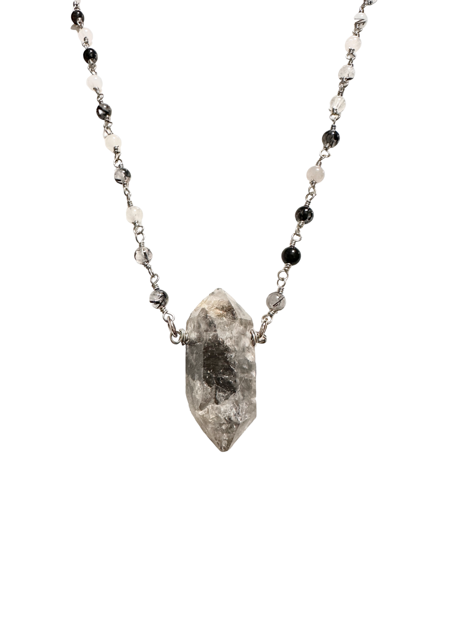 Double Terminated Herkimer Diamond Pendant Necklace