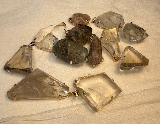 Clear Quartz Pendant / Gold 863