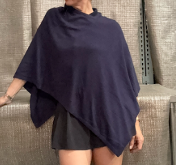 Cashmere Poncho  Navy 587