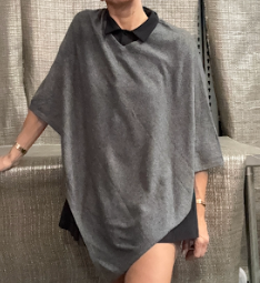 Cashmere Poncho Dark Grey  592