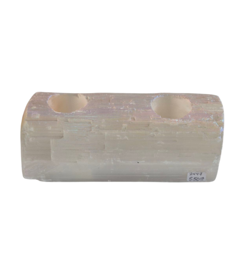 Selenite Aura Candle Holder 5.5lbs 8x3.5x3"  2447
