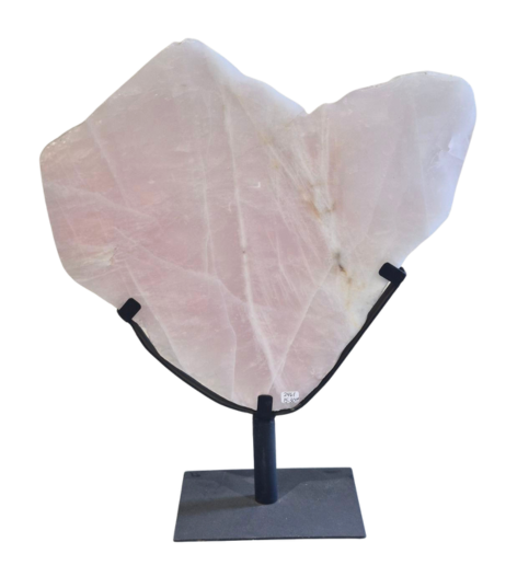 Rose Quartz Slab on Stand 15.3lbs 15.5x1x20"  2461