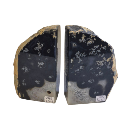 Black Agate Bookends 6.2lbs  2pcs  2485