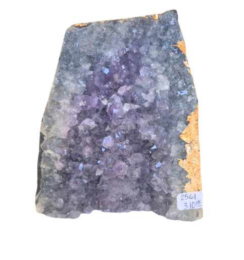 Amethyst Flatbottom with gold leaf 3.1lbs 4.75x3x5.75"  2561