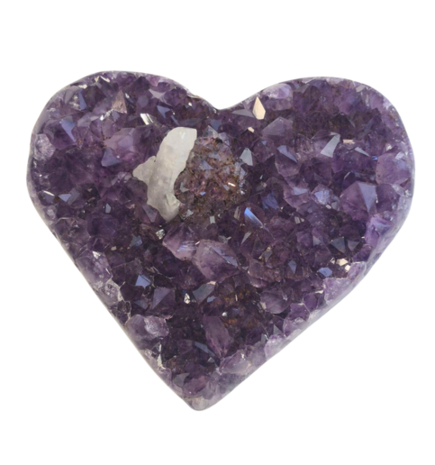 Amethyst Heart with Quartz Inclusion 3lbs 7x6.5x3"  2555