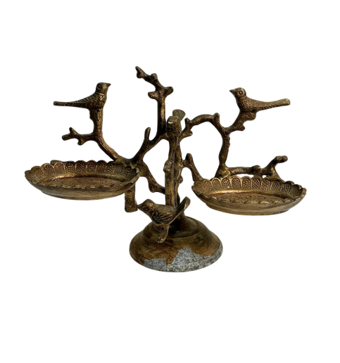 Golden Bird Candle Holder 12.5"x7"x9.5"  2647