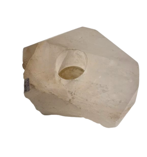 Clear Quartz Candle Holder 5.3lbs 6x7x4" 2311