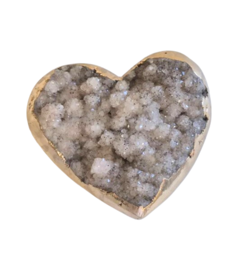 Gold rimmed Amethyst Heart  2.9lbs 6x6x2"  2283