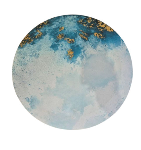 Hand Painted Moon 16x16  2272