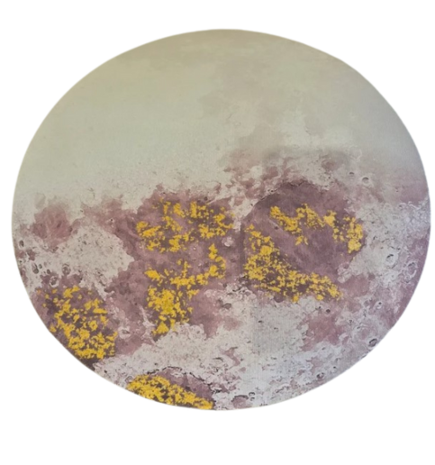 Hand Painted Moon 16x16  2271