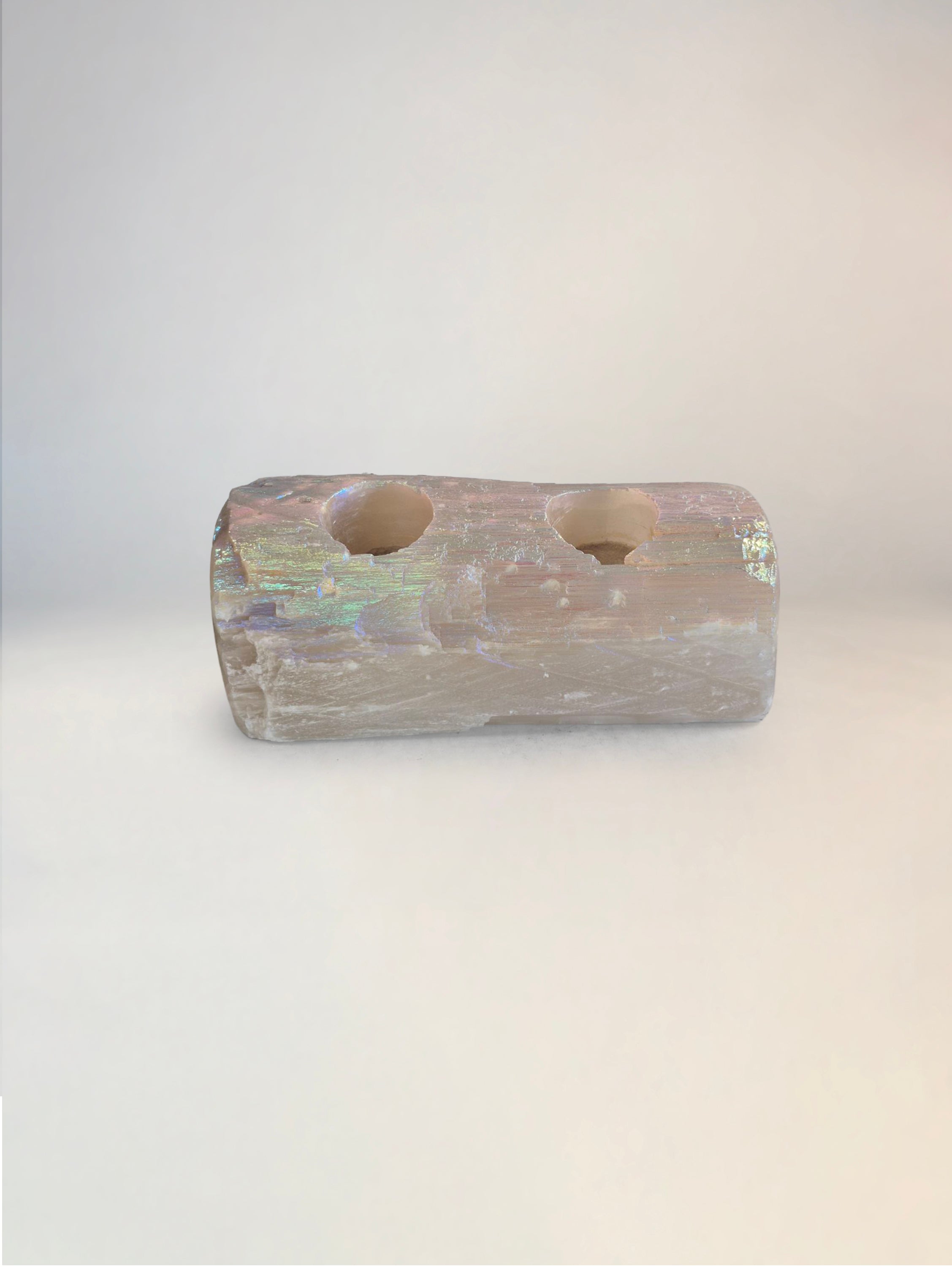 Aura Selenite Candle Holders