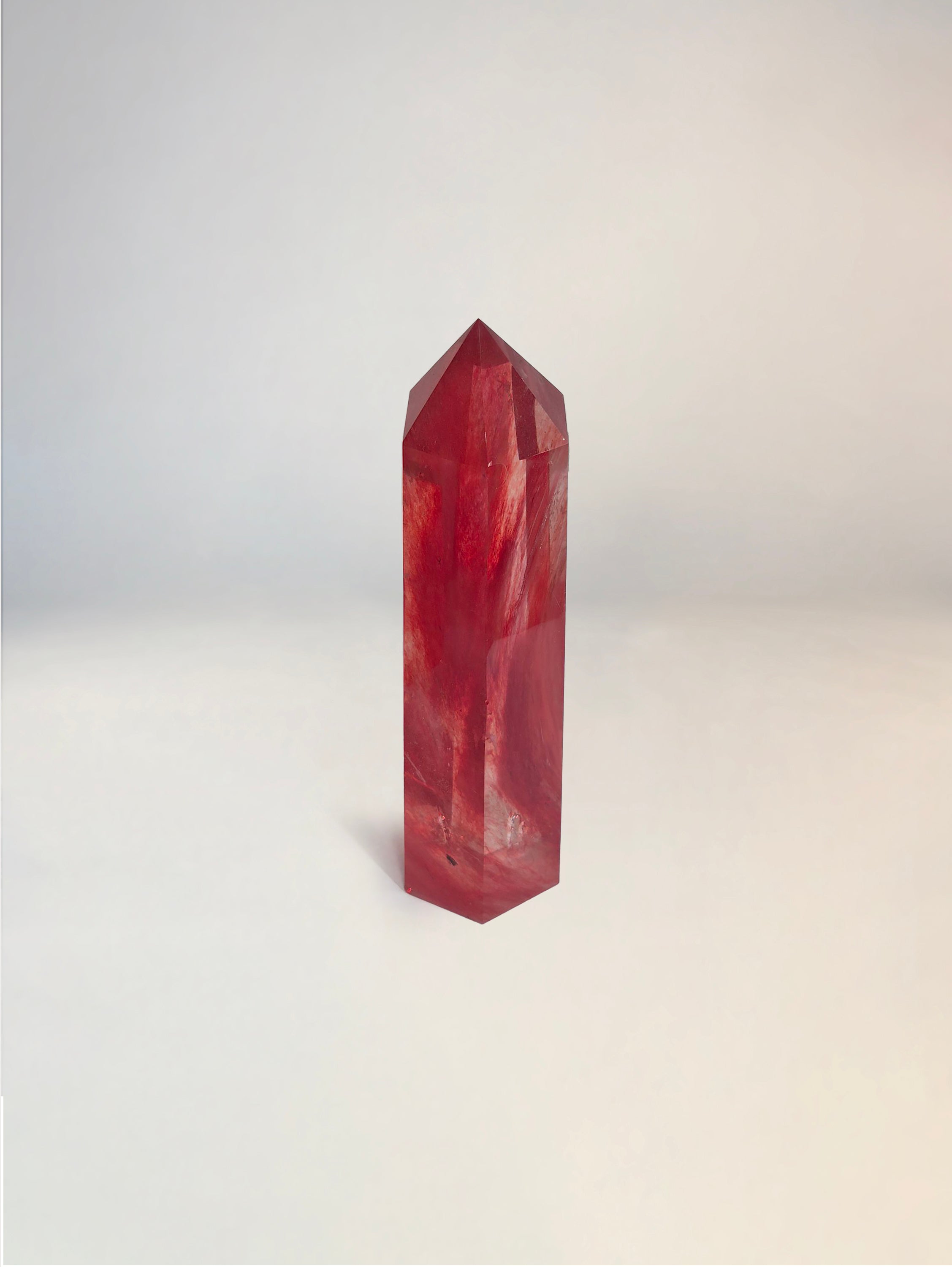 Cherry Quartz Red and Clear Points