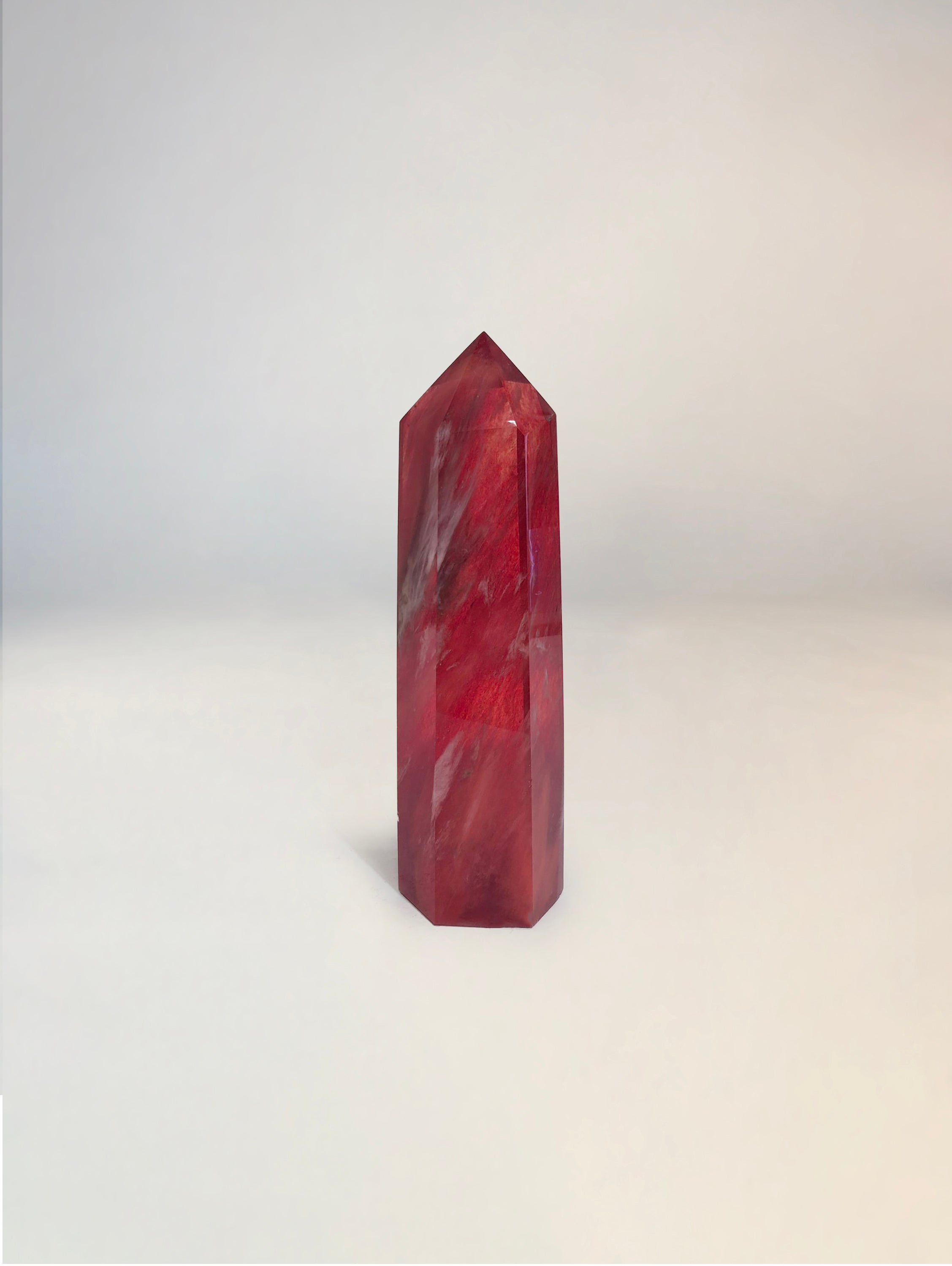 Cherry Quartz Red and Clear Points