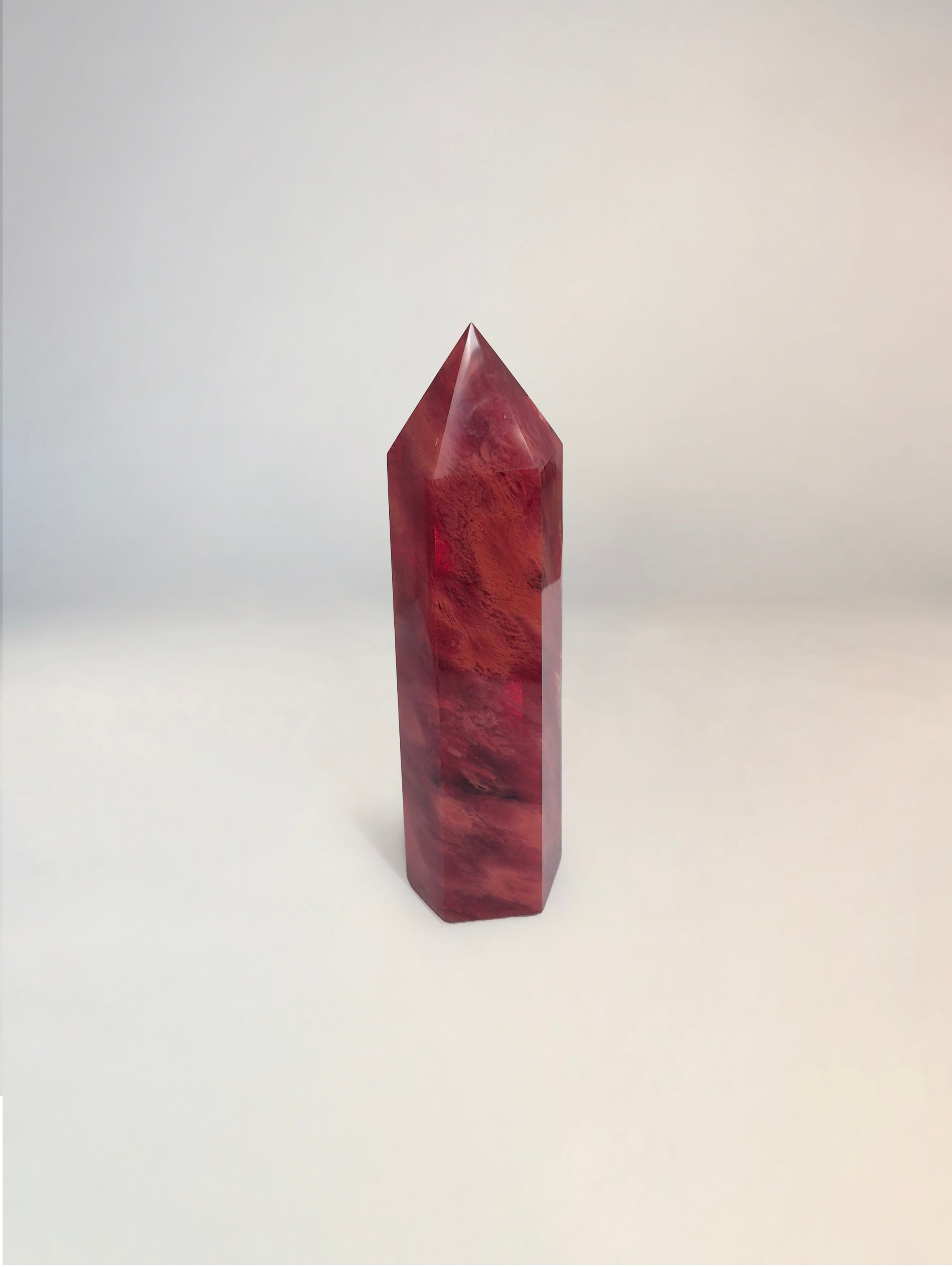 Cherry Quartz Red and Clear Points