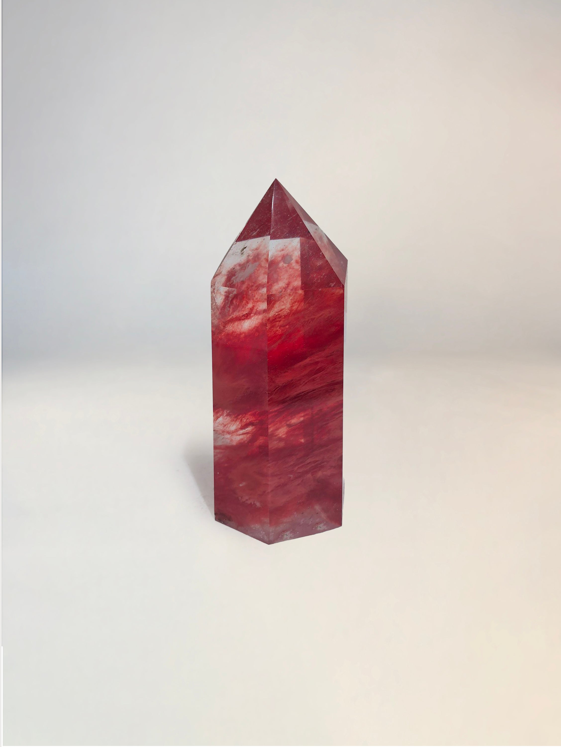 Cherry Quartz Red and Clear Points