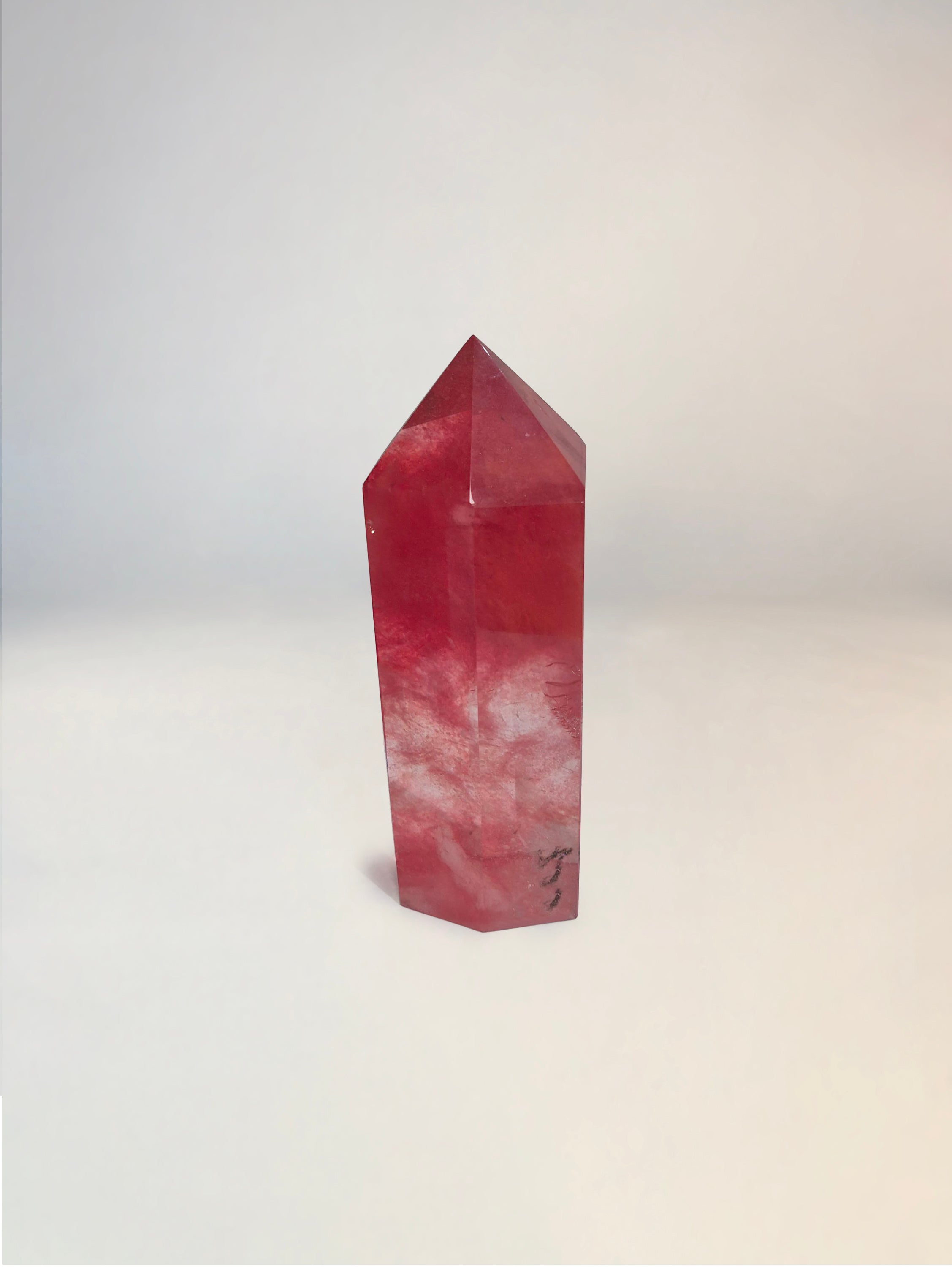 Cherry Quartz Red and Clear Points