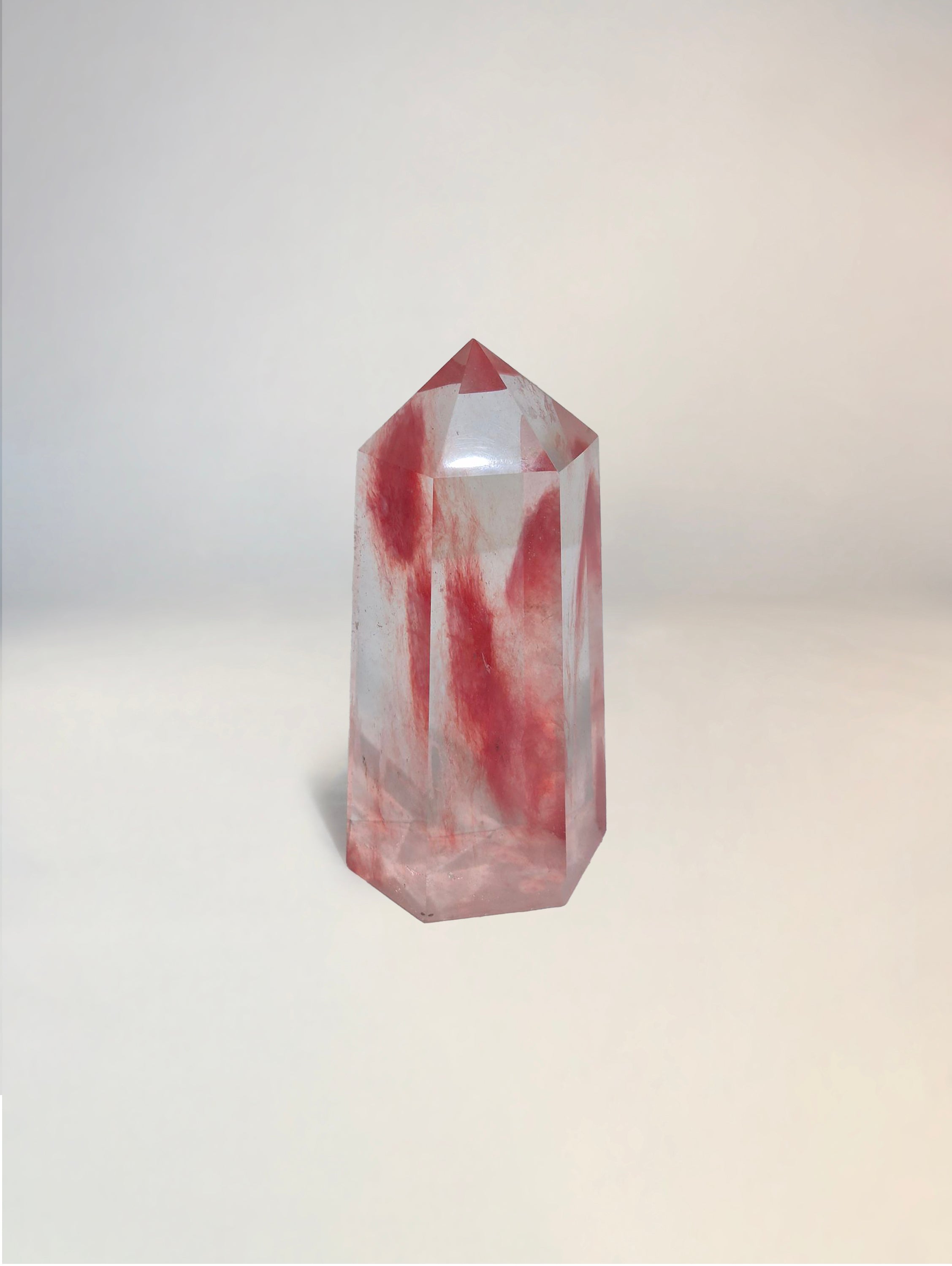 Cherry Quartz Red and Clear Points