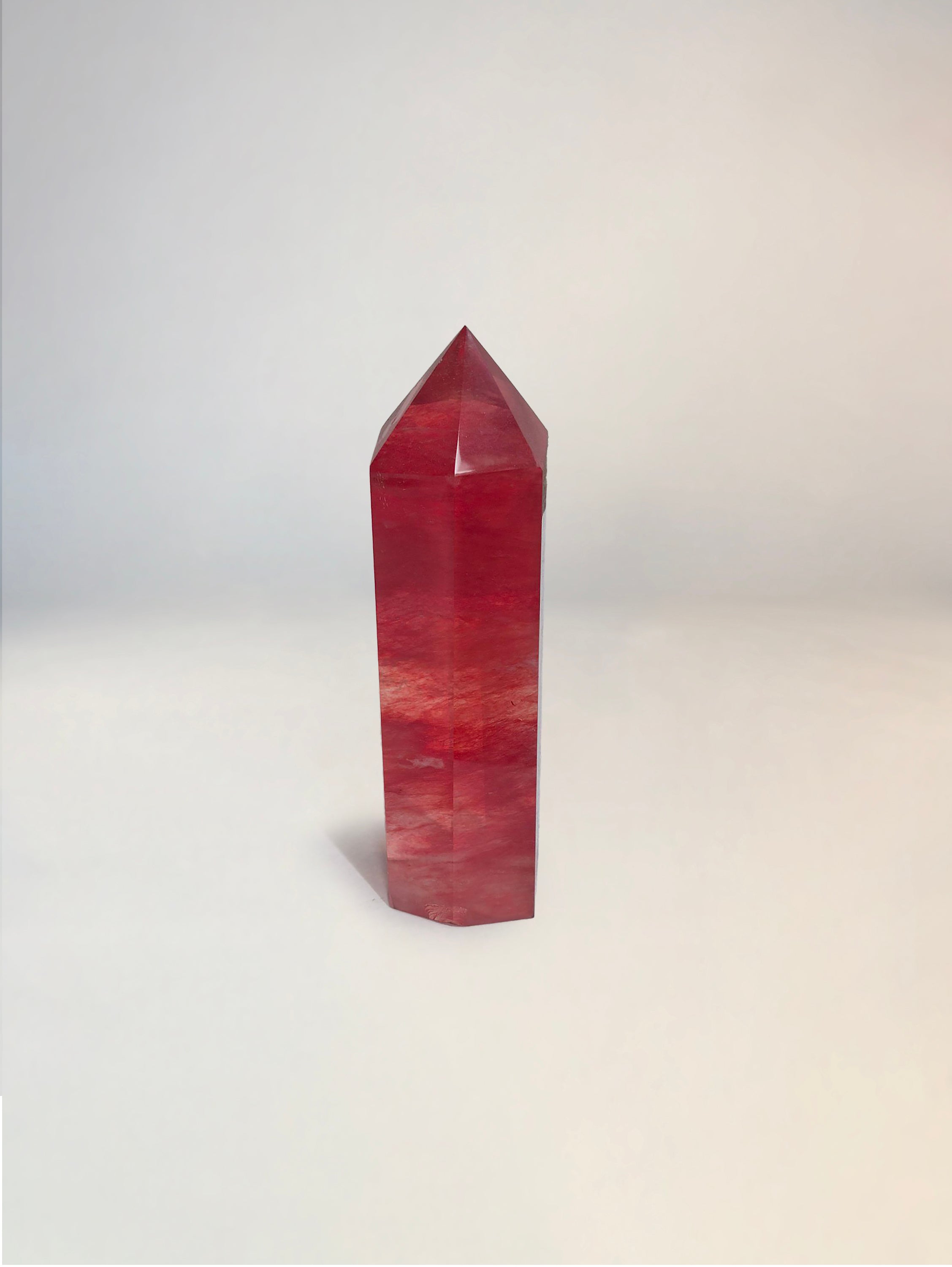 Cherry Quartz Red and Clear Points