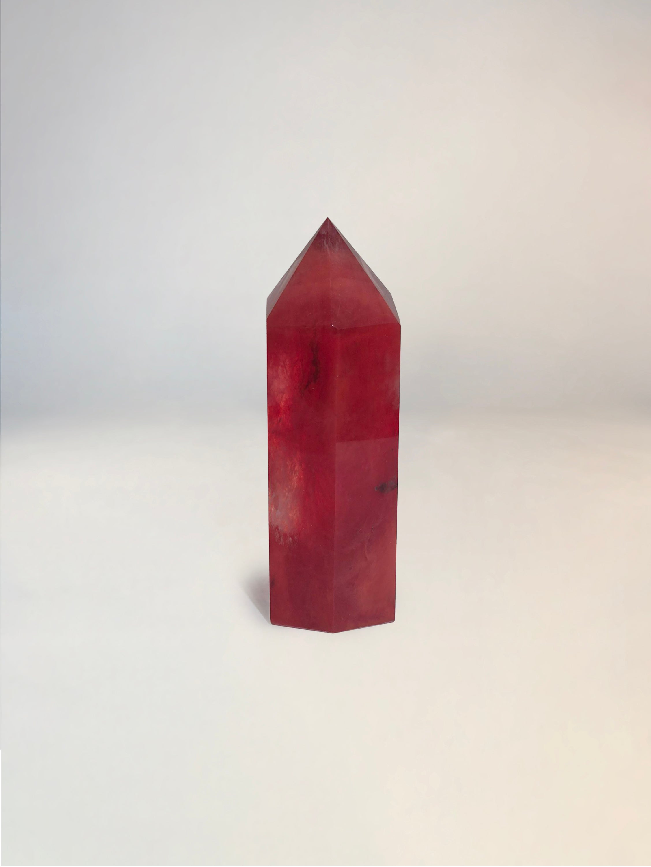 Cherry Quartz Red and Clear Points