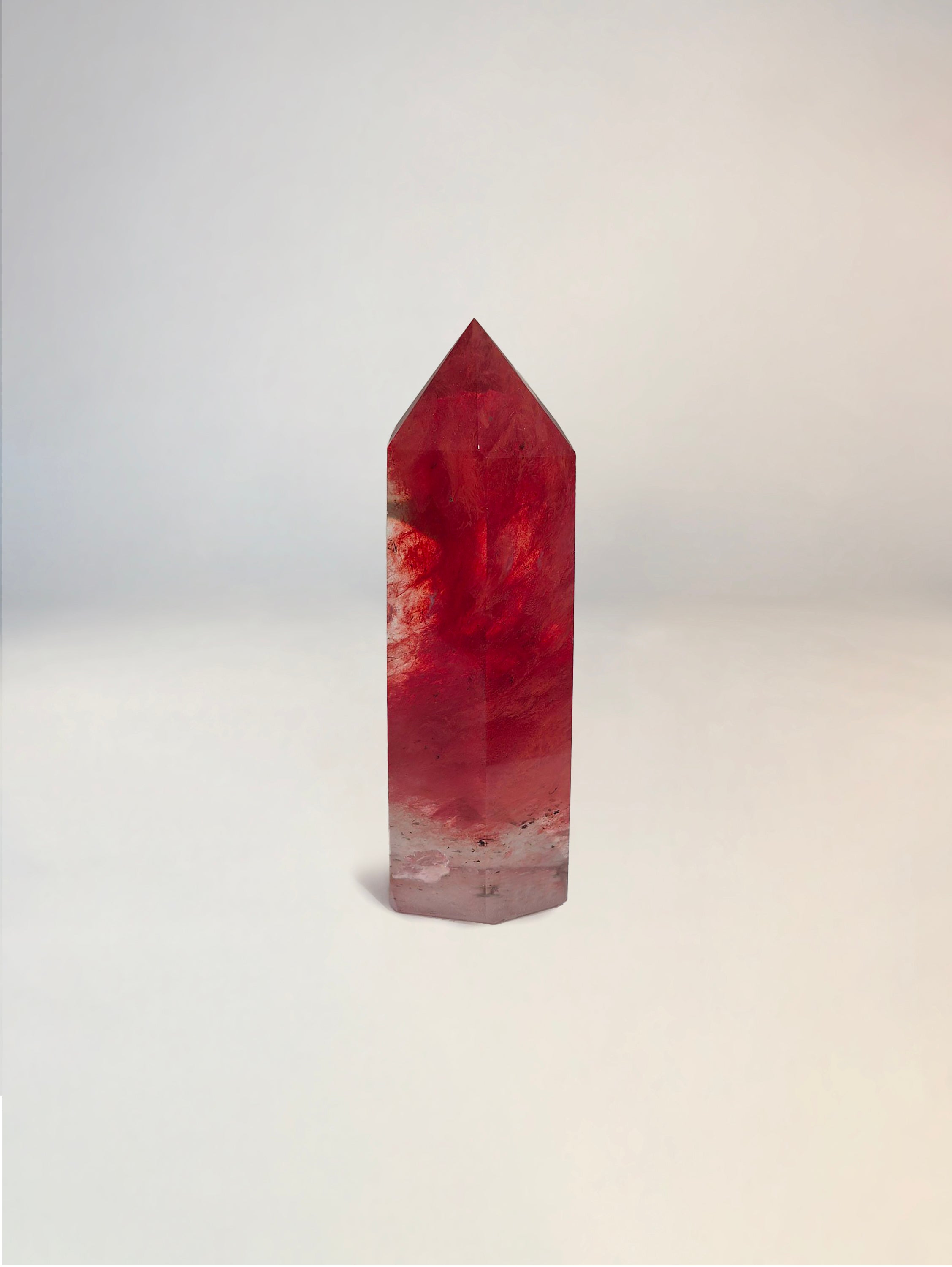 Cherry Quartz Red and Clear Points