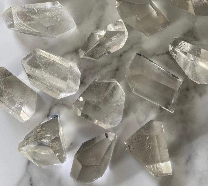 Clear Quartz Polished Gems 4pc lot