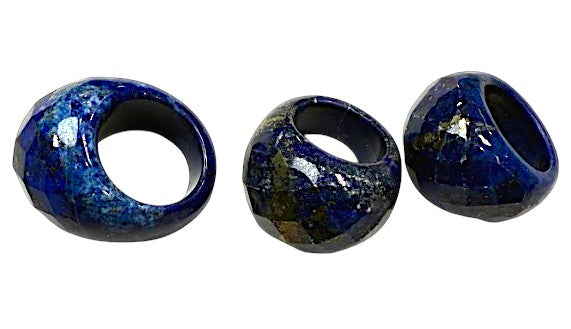 Lapis Dome Facet Ring 936