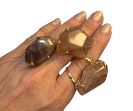 Rutilated Quartz Ring /Gold 856