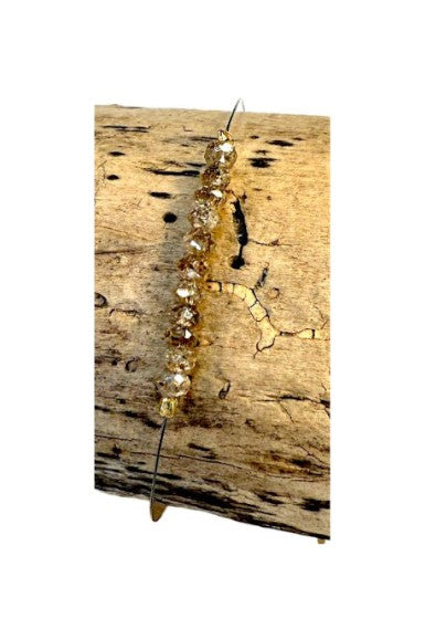 Champagne Barrel Diamond Bracelet 8.5" Gold Clasp 744