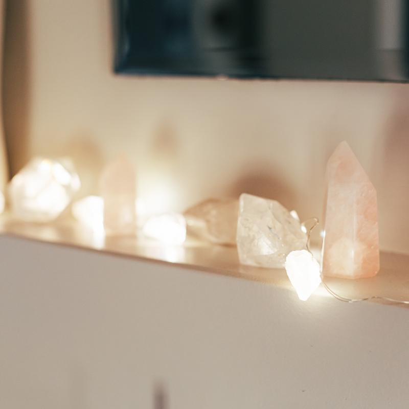 Rose Quartz Crystal String Lights 78"