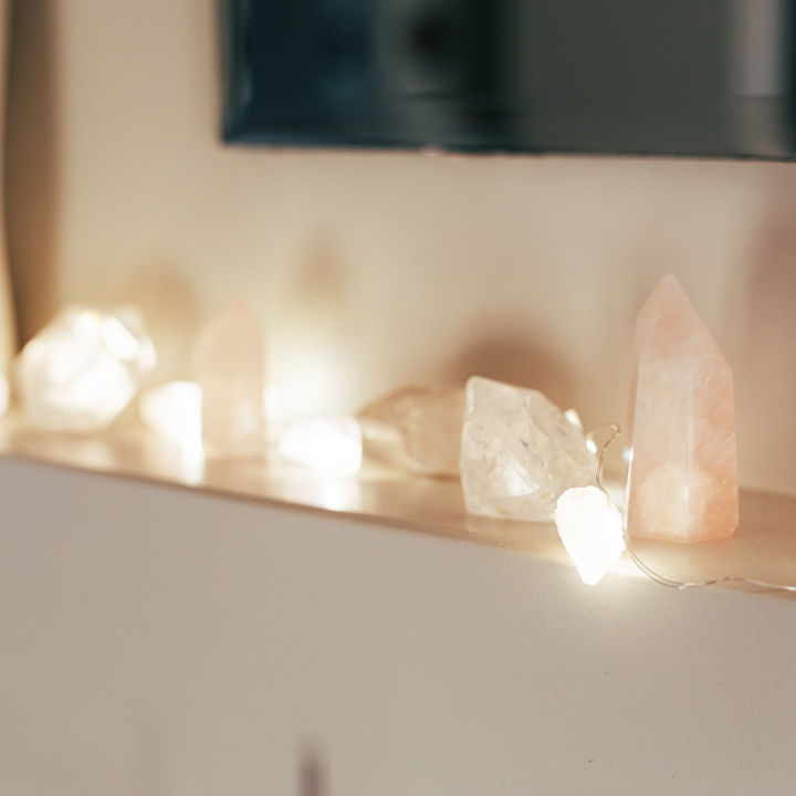 Rose Quartz Crystal String Lights 78"