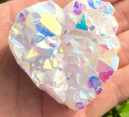 Opal Aura Quartz Heart