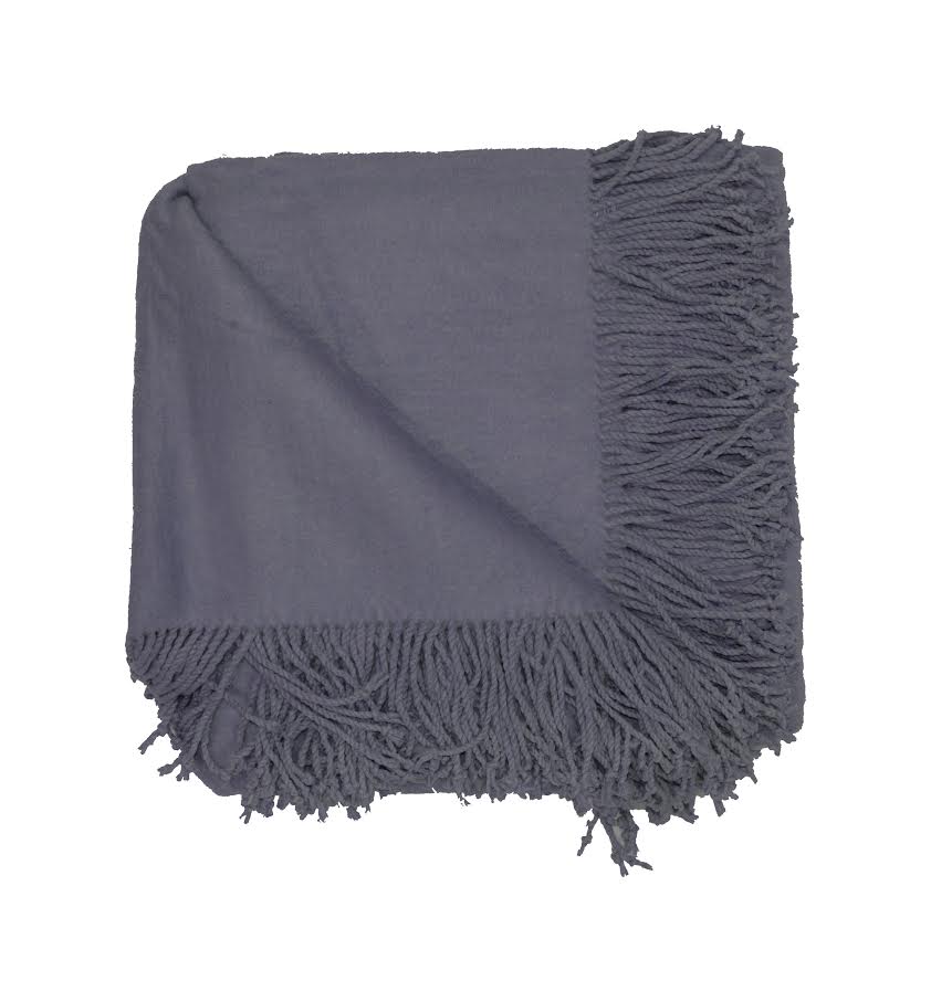 100% Silk Fleece Charcoal Throw