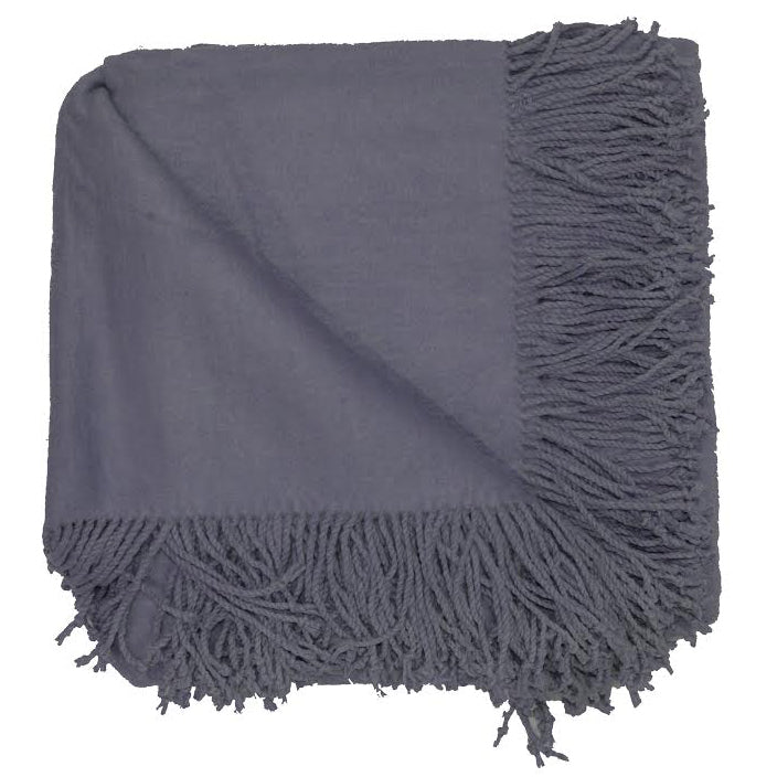 100% Silk Fleece Charcoal Throw