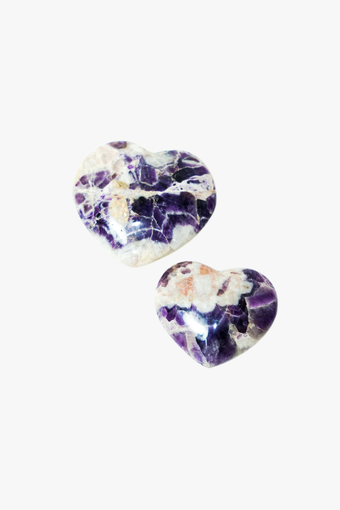 Chevron Amethyst Crystal Heart