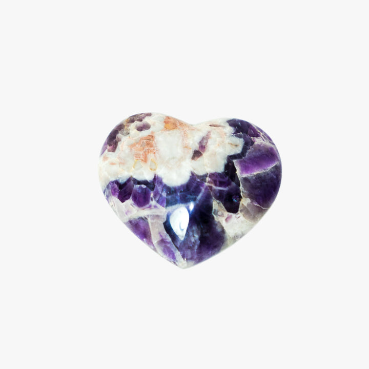 Chevron Amethyst Crystal Heart