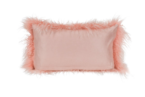 Pink fur online pillows