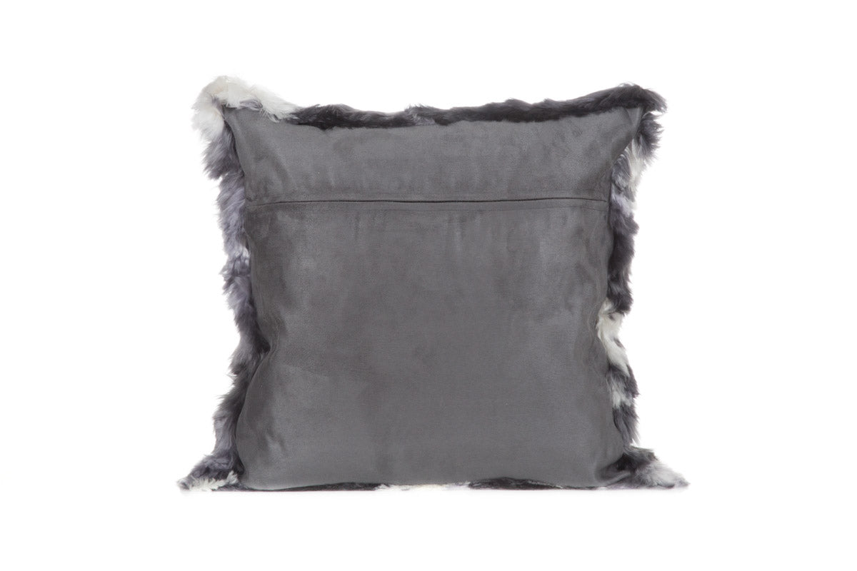 Suri Alpaca Mottled Grey Ivory Pillow Aviva Stanoff Design