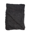 Chunky Knit Merino Wool Throw in Charcoal