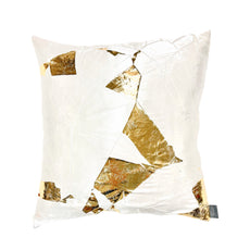 Gold Facet Silk Ivoire | Hand Dyed & Hand Painted Collection | Pillow