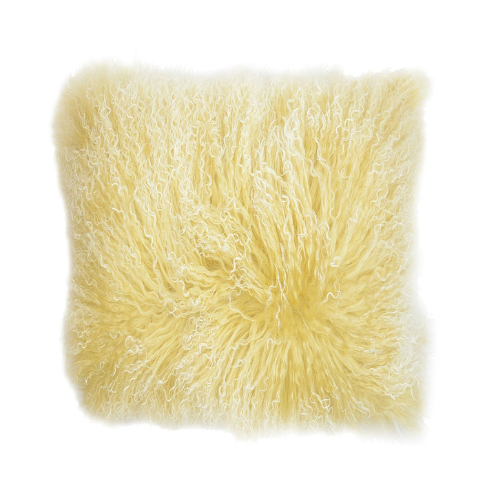 Double Dipped Mongolian Fur Champagne Pillow