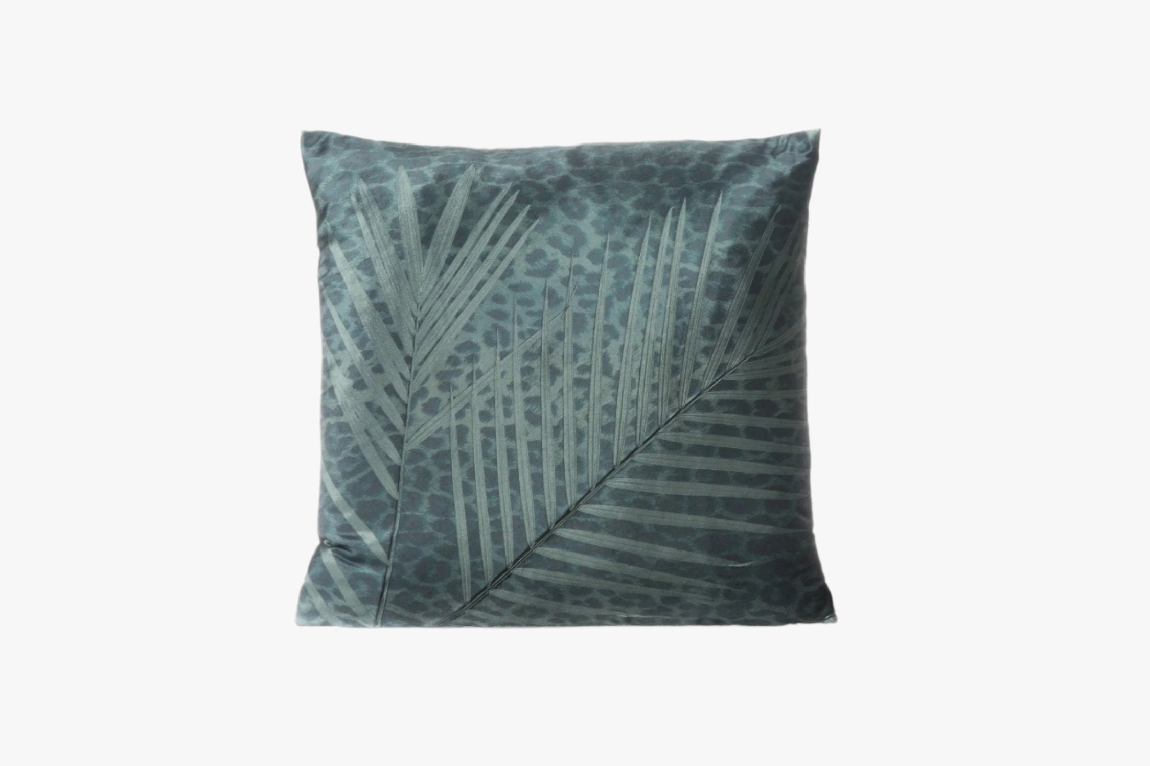 Snow Leopard Palm on  Cinder Signature Velvet Pillows